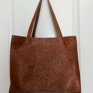 Patricia Nash Etched Tote Leather Bag